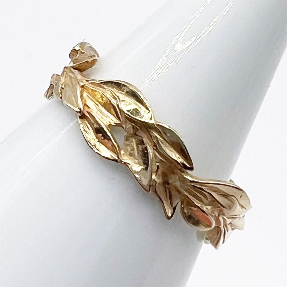 Na Hoku 14K Yellow Gold Leaf Ring Band Size 6.25 Signed - Picture 6 of 11